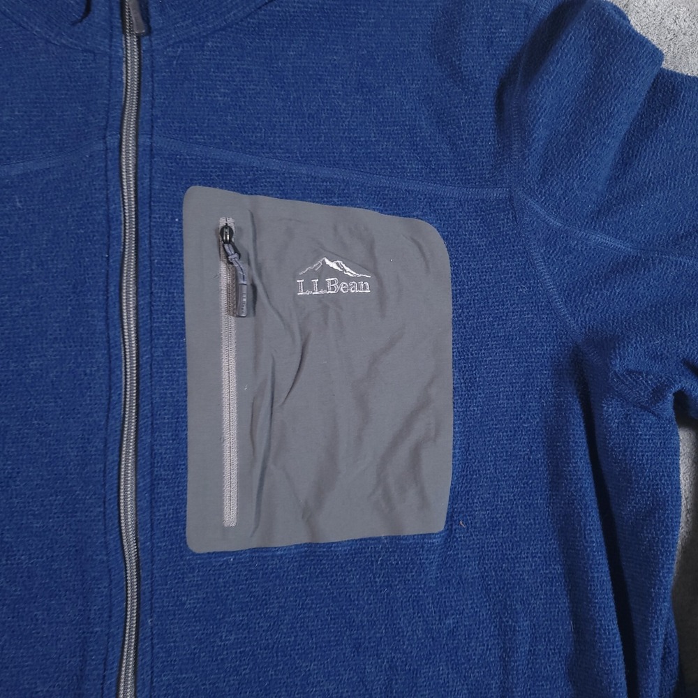 LL Bean Jacket Mens XL Blue Fleece Slightly Fitted Full Zip Gorpcore 502814 - Picture 3 of 11